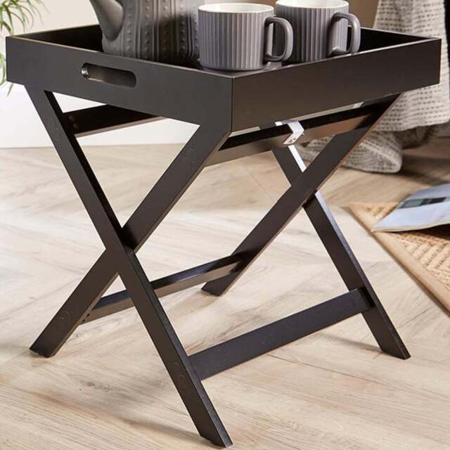 Home Source Alpine Butlers Black Side Table - Size: 44.5 x 40 x 40cm - Wilko - image 1