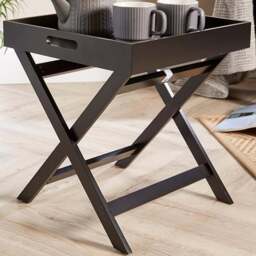 Home Source Alpine Butlers Black Side Table - Size: 44.5 x 40 x 40cm - Wilko