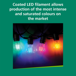 Sylvania Toledo 4 Pack Retro Chroma RBGO E27 4W Festoon String Lights LED Bulb - Size: 10.6 x 6 x 6cm - Multi - Wilko - thumbnail 5