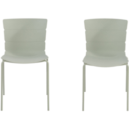 Core Products Bali Set of 2 Light Green Plastic Kitchen Chair - Wilko - thumbnail 3
