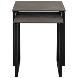 Florence Katrine Black Ceramic Square Nest of Coffee Tables Set of 2 - Size: 55 x 50 x 50cm - Furniture To Go - Wilko - thumbnail 5