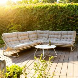 Siesta 5 Seater Corner Sofa Set - Cream - Wilko