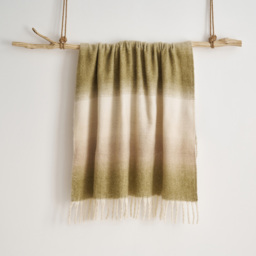 Cloud Touch Ombre Faux Mohair Fringed Green Throw 130 x 170cm - Size: 130 x 170 x 0.5cm - Greenoal - Wilko - thumbnail 3