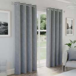 Enhanced Living Austin Grey Thermal Blackout Eyelet Curtains 168 x 137cm - Wilko - thumbnail 1