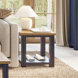 Baumhaus Splash of Blue Single Shelf Wooden Lamp Table - Wilko - thumbnail 5