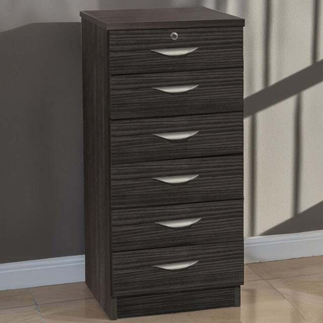 R White Cabinets 6 Drawer Black Chest of Drawers - Wilko - image 1