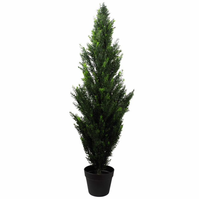 Leaf Artificial Cypress UV Cedar Topiary Tree 120cm - Size: 120 x 35 x 35cm - Green - Wilko - image 1