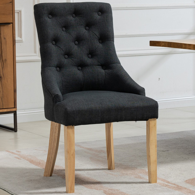 Artemis Home Ravenna Set of 2 Black Fabric Dining Chair - Wilko - image 1