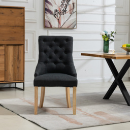 Artemis Home Ravenna Set of 2 Black Fabric Dining Chair - Wilko - thumbnail 3