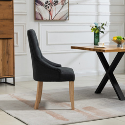 Artemis Home Ravenna Set of 2 Black Fabric Dining Chair - Wilko - thumbnail 5
