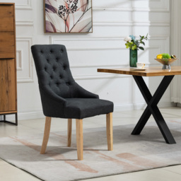 Artemis Home Ravenna Set of 2 Black Fabric Dining Chair - Wilko - thumbnail 4