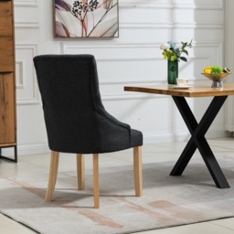 Artemis Home Ravenna Set of 2 Black Fabric Dining Chair - Wilko - thumbnail 6