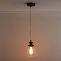 Kliving Lucy Clear Glass Pendant Light - Size: 18 x 20 x 20cm - Wilko - thumbnail 3