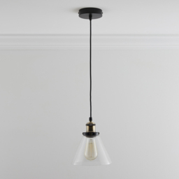 Kliving Lucy Clear Glass Pendant Light - Size: 18 x 20 x 20cm - Wilko - thumbnail 4