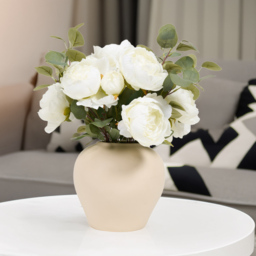 Peony and Eucalyptus Large Vase Arrangement Cream - Wilko - thumbnail 3