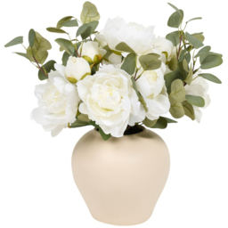 Peony and Eucalyptus Large Vase Arrangement Cream - Wilko - thumbnail 4