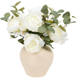 Peony and Eucalyptus Large Vase Arrangement Cream - Wilko - thumbnail 5