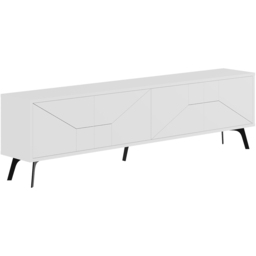 Decortie Dune 4 Door White TV Unit - Size: 50.0  x 180.0  x 29.6 cm - Wilko - thumbnail 3
