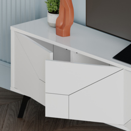 Decortie Dune 4 Door White TV Unit - Size: 50.0  x 180.0  x 29.6 cm - Wilko - thumbnail 4