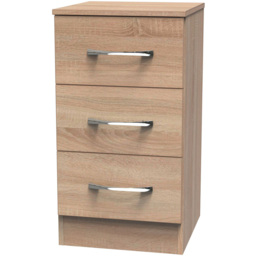 Crowndale Avin 3 Drawer Bardolino Oak Bedside Cabinet - Wilko - thumbnail 3