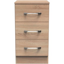 Crowndale Avin 3 Drawer Bardolino Oak Bedside Cabinet - Wilko - thumbnail 4