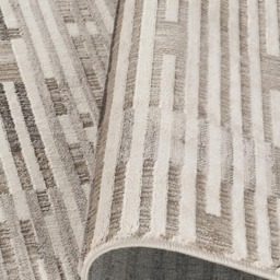 Mayfair Living Room Area Rug Metallic Sheen Contemporary Modern Matrix Design - Stone 160cm x 230cm - Size: 230 x 160 x 0.7cm - Desire Rugs - Wilko - thumbnail 4