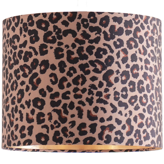 ValueLights Oasis Leopard Small Shade with Gold Inner - Size: 20 x 25 x 25cm - Multi - Wilko - image 1