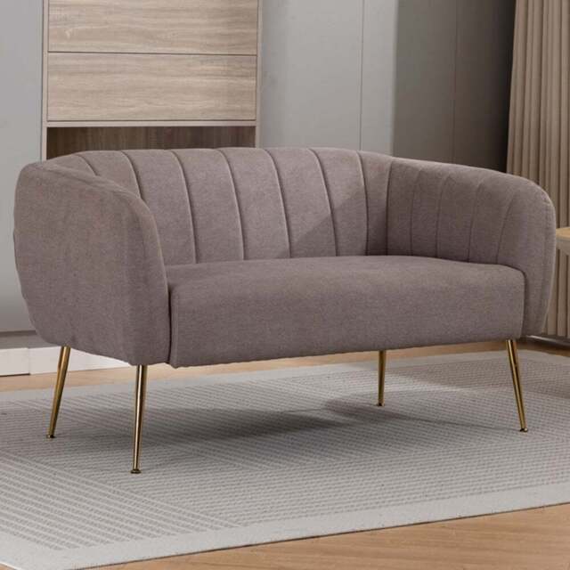 Artemis Home Stanton 2 Seater Brown Fabric Shell Accent Sofa - Wilko - image 1