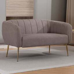 Artemis Home Stanton 2 Seater Brown Fabric Shell Accent Sofa - Wilko