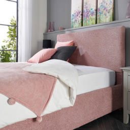 Aspire Double Blush Boucle Upholstered Garland Ottoman Bed Frame - Pink - Aspire Beds - Wilko - thumbnail 4