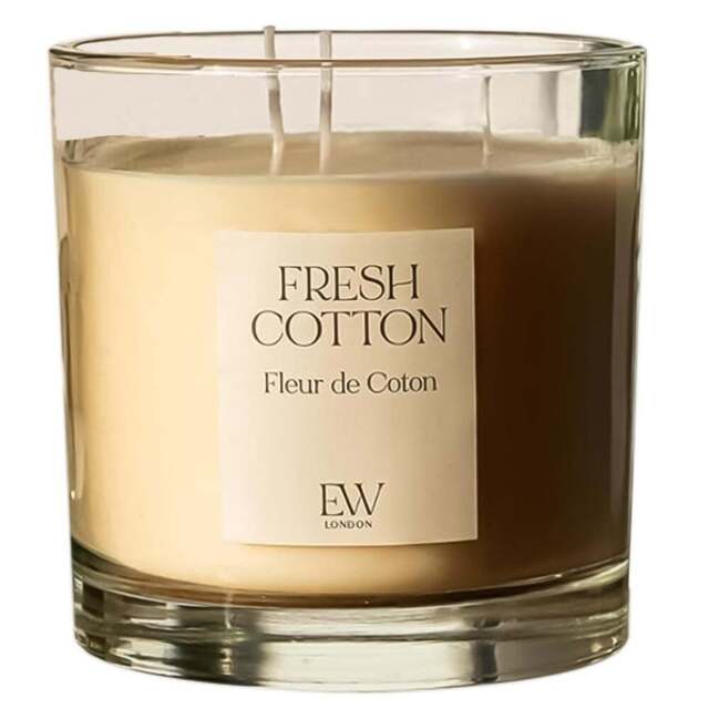 Marco Paul Fresh Cotton Scented Candle Jar Glass - Size: 20 x 20 x 10cm - White - Wilko - image 1