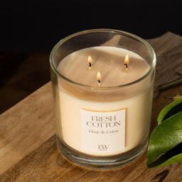 Marco Paul Fresh Cotton Scented Candle Jar Glass - Size: 20 x 20 x 10cm - White - Wilko - thumbnail 5