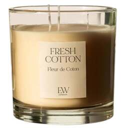 Marco Paul Fresh Cotton Scented Candle Jar Glass - Size: 20 x 20 x 10cm - White - Wilko - thumbnail 1