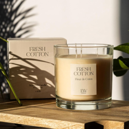 Marco Paul Fresh Cotton Scented Candle Jar Glass - Size: 20 x 20 x 10cm - White - Wilko - thumbnail 4