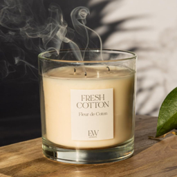 Marco Paul Fresh Cotton Scented Candle Jar Glass - Size: 20 x 20 x 10cm - White - Wilko - thumbnail 3