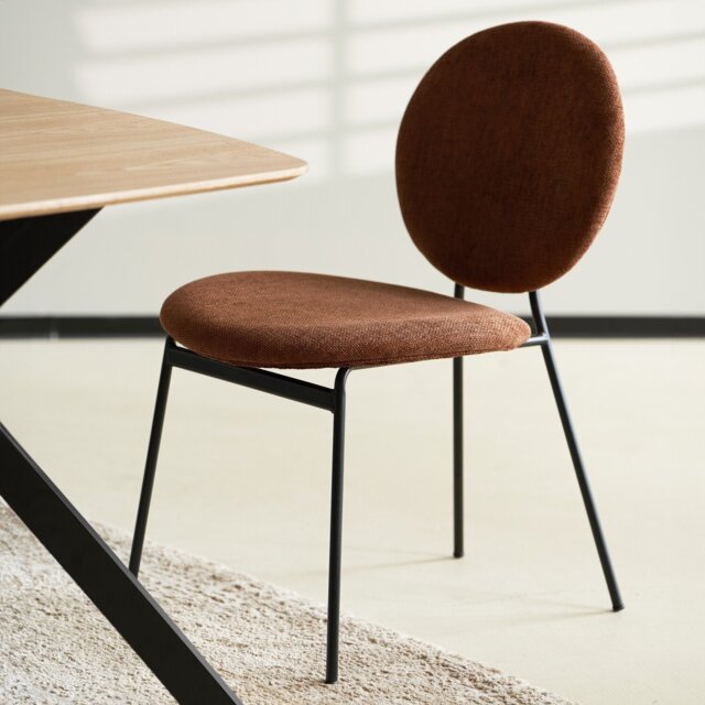 Pair of Maybury Plush Dining Chairs Burnt Orange - Size: Set of 2 - Wilko - image 1