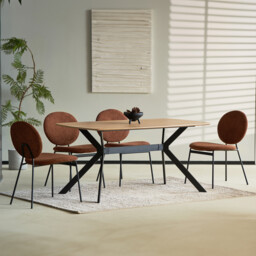 Pair of Maybury Plush Dining Chairs Burnt Orange - Size: Set of 2 - Wilko - thumbnail 3
