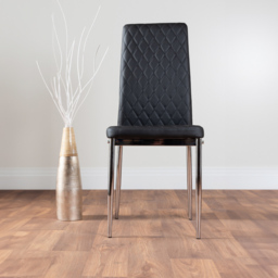 Furniturebox Copeland Valera Marble Effect 6 Seater Dining Set White Black and Chrome - Wilko - thumbnail 5