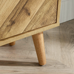 Home Source Dallas 2 Door Natural Sideboard - Size: 80 x 60 x 30cm - Brown - Wilko - thumbnail 6