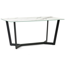 Julian Bowen Olympus Luxe and Marble Effect 6 Seater Dining Set White and Blue - Wilko - thumbnail 3