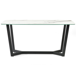 Julian Bowen Olympus Luxe and Marble Effect 6 Seater Dining Set White and Blue - Wilko - thumbnail 4