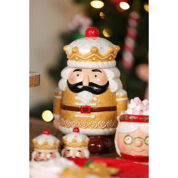 The Seasonal Gift Co. Santa & Friends Gingerbread Nutcracker Ceramic Treat Jar - Size: 26 x 15 x 13cm - Brown - Wilko - thumbnail 3