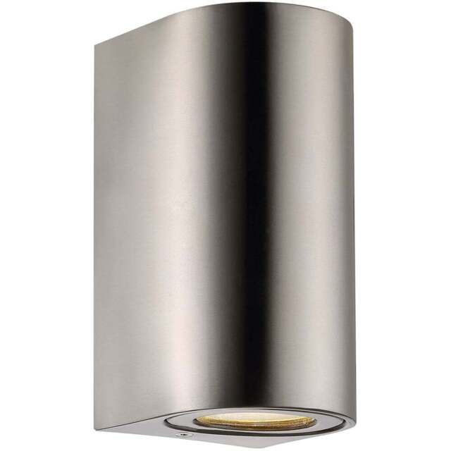 Nordlux Canto Maxi 2 Stainless Steel Wall Light - Size: 17 x 8.7 x 17cm - Silver - Wilko - image 1