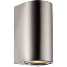 Nordlux Canto Maxi 2 Stainless Steel Wall Light - Size: 17 x 8.7 x 17cm - Silver - Wilko - thumbnail 1