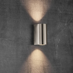Nordlux Canto Maxi 2 Stainless Steel Wall Light - Size: 17 x 8.7 x 17cm - Silver - Wilko - thumbnail 3