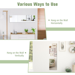 Costway Full Length Wall Mirror 110 x 38cm - Size: 120 x 48 x 5cm - Multi - Wilko - thumbnail 6