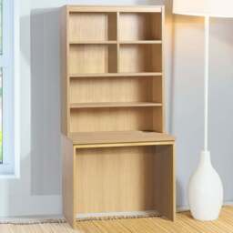 R White Cabinets 6 Shelf Home Office Desk with Hutch Brown - Size: 182.8 x 85 x 54cm - Wilko - thumbnail 1