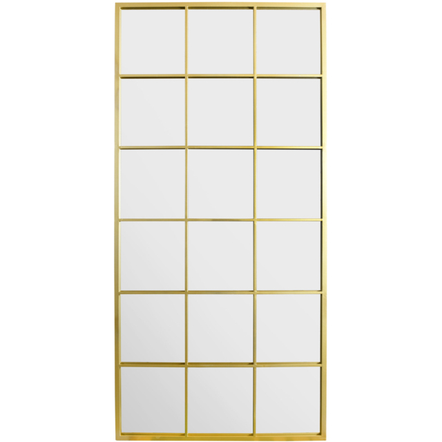 MirrorOutlet The Genestra Gold Modern Window Garden Wall Mirror 174 x 85cm - Size: 174 x 85 x 3cm - Wilko - image 1