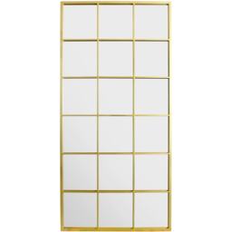 MirrorOutlet The Genestra Gold Modern Window Garden Wall Mirror 174 x 85cm - Size: 174 x 85 x 3cm - Wilko - thumbnail 1