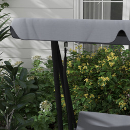 Outsunny 2-in-1 3 Seater Grey Convertible Garden Swing Chair with Adjustable Canopy - Dark Grey - Wilko - thumbnail 6